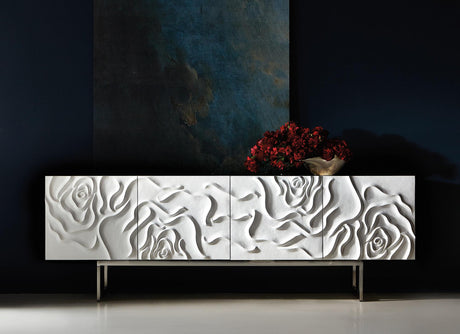 Penrose White Plaster Entertainment Credenza - Ornate Home