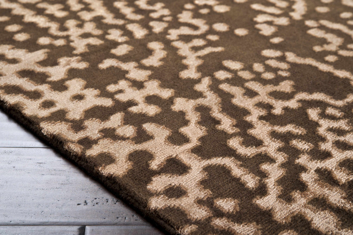 Pensacola 5x8 Brown Premium Wool&Viscose Rug - Clearance - Ornate Home