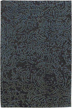 Pensacola Denim/Black Premium Wool&Viscose Rug - Clearance - Ornate Home