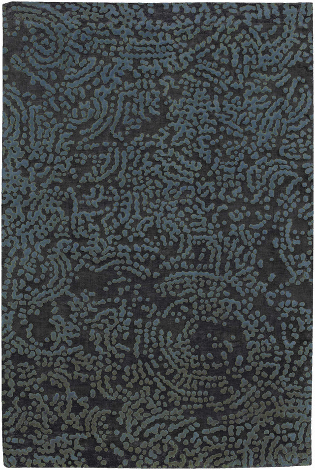 Pensacola Denim/Black Premium Wool&Viscose Rug - Clearance - Ornate Home