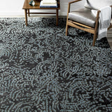 Pensacola Denim/Black Premium Wool&Viscose Rug - Clearance - Ornate Home