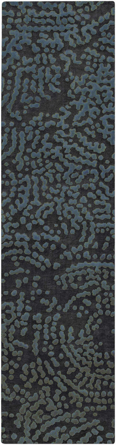 Pensacola Denim/Black Premium Wool&Viscose Rug - Clearance - Ornate Home