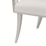 Penthouse Ash Gray/Frosted Linen Dining Arm Chair - Ornate Home