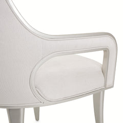 Penthouse Ash Gray/Frosted Linen Dining Arm Chair - Ornate Home