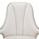 Penthouse Ash Gray/Frosted Linen Dining Arm Chair - Ornate Home
