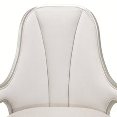 Penthouse Ash Gray/Frosted Linen Dining Arm Chair - Ornate Home