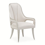 Penthouse Ash Gray/Frosted Linen Dining Arm Chair - Ornate Home
