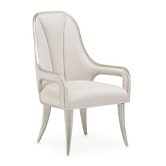 Penthouse Ash Gray/Frosted Linen Dining Arm Chair - Ornate Home