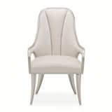 Penthouse Ash Gray/Frosted Linen Dining Arm Chair - Ornate Home