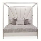 Penthouse Ash Gray/Frosted Linen Eastern King Canopy Bed - Ornate Home