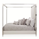 Penthouse Ash Gray/Frosted Linen Eastern King Canopy Bed - Ornate Home