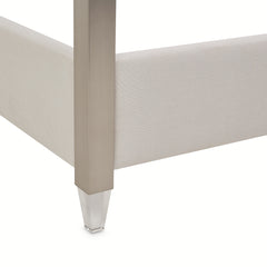 Penthouse Ash Gray/Frosted Linen Eastern King Canopy Bed - Ornate Home