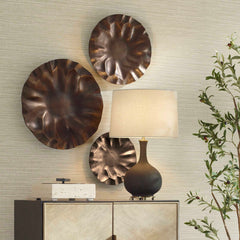 Peonia Bronze Outdoor Wall Art (Set of 3) - Ornate Home