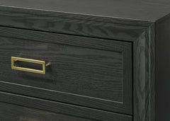Pepe Black/Gold Upholstered Panel Bedroom Set - Ornate Home