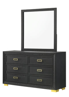 Pepe Black/Gold Upholstered Panel Bedroom Set - Ornate Home