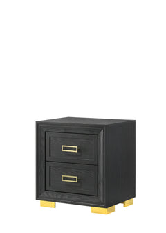Pepe Black/Gold Upholstered Panel Bedroom Set - Ornate Home