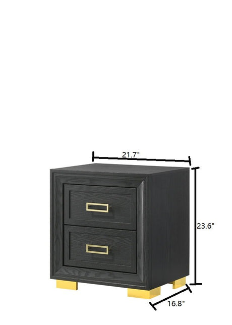 Pepe Black/Gold Upholstered Panel Bedroom Set - Ornate Home