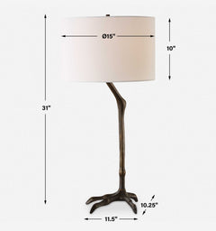 Perch Bird-Leg Bronze Table Lamp - Ornate Home