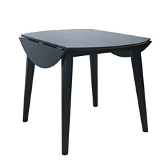 Percy Black Drop Leaf Dining Table w/ 2 Tate Chairs - Ornate Home