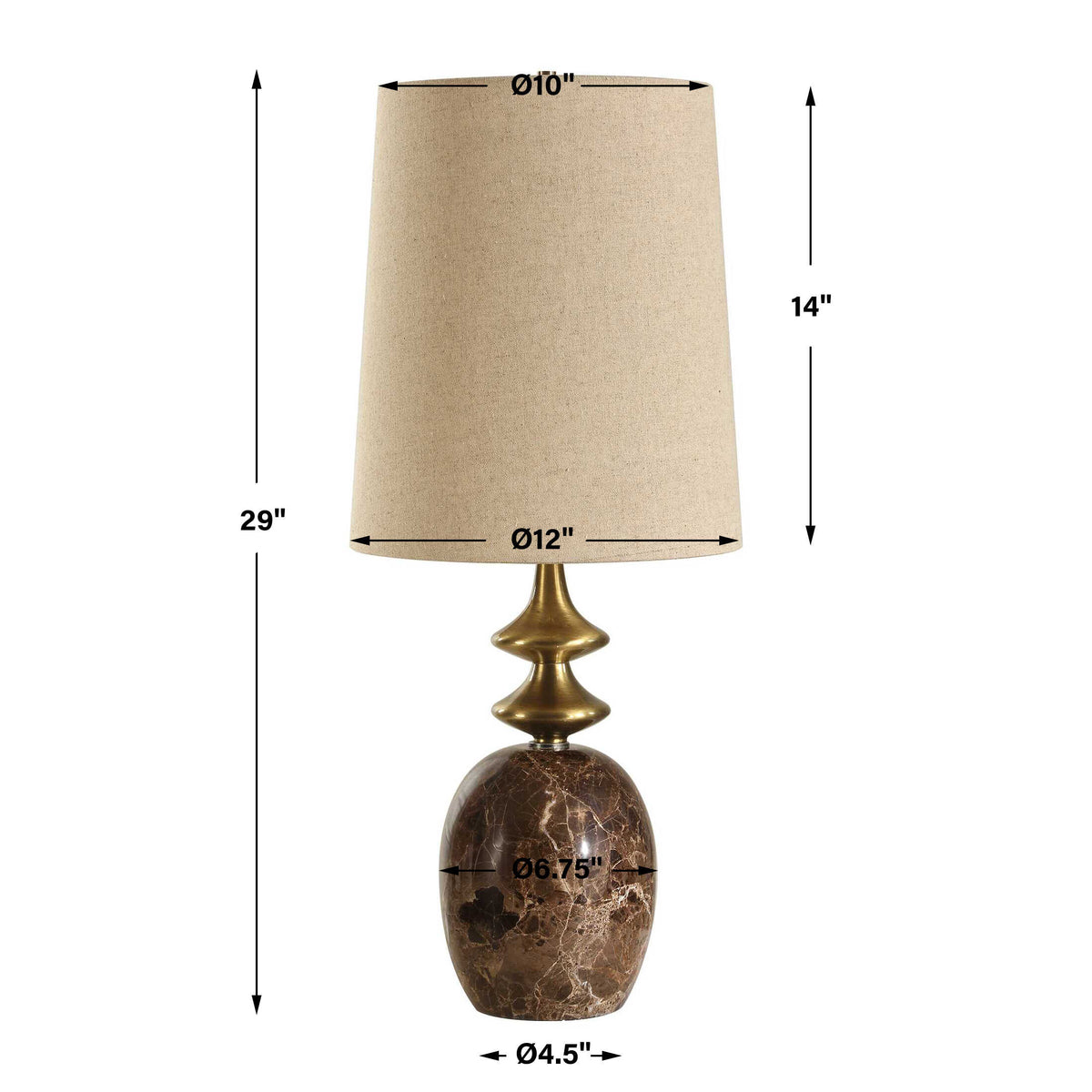 Percy Brown Marble Buffet Lamp - Ornate Home