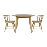Percy Natural Drop Leaf Dining Table w/ 2 Fitz Chairs - Ornate Home