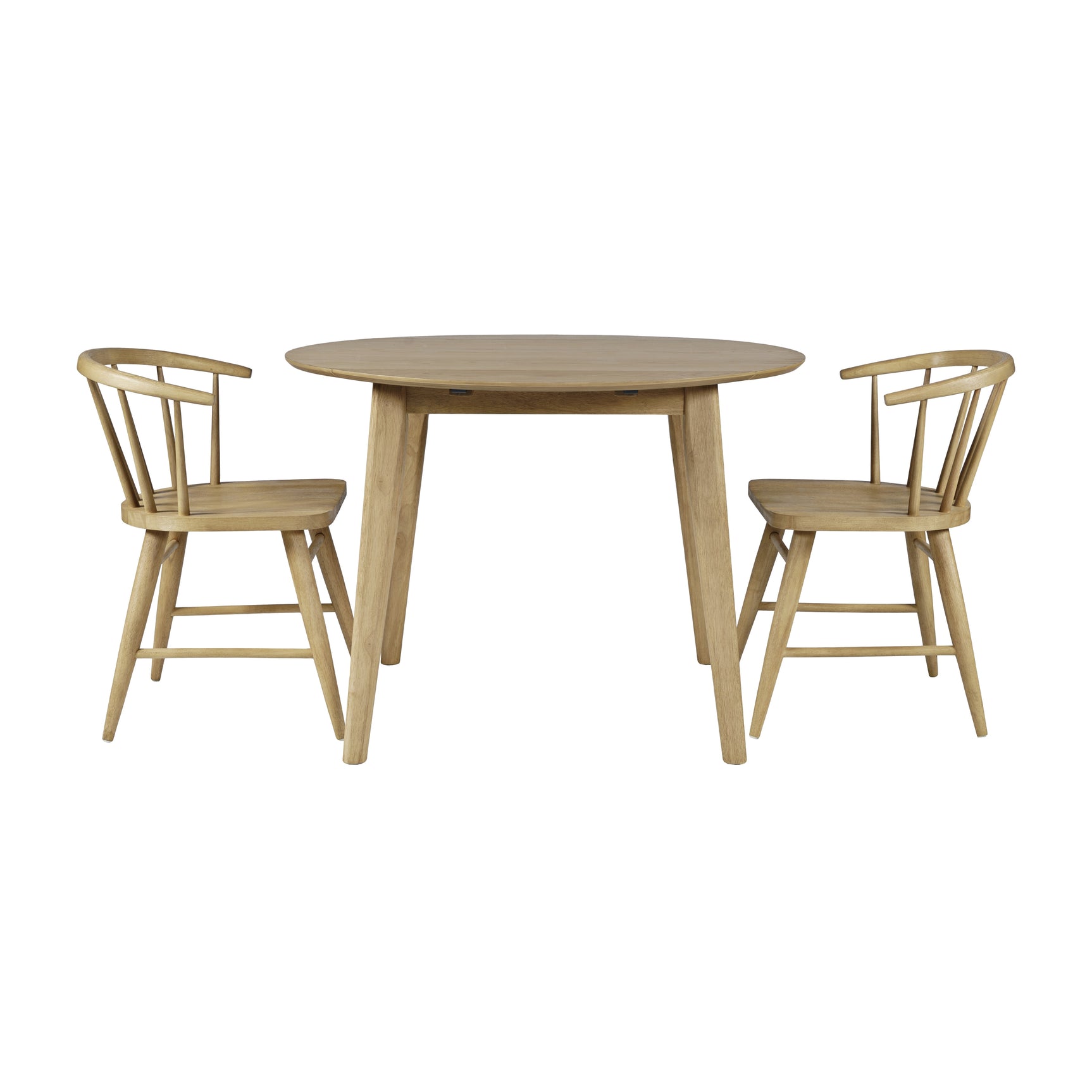 Percy Natural Drop Leaf Dining Table w/ 2 Fitz Chairs - Ornate Home