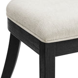 Peregrine Black/Heathered Weave Ivory Wood and Fabric Upholstered Dining Chairs (Set of 2) - Ornate Home
