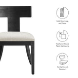 Peregrine Black/Heathered Weave Ivory Wood and Fabric Upholstered Dining Chairs (Set of 2) - Ornate Home