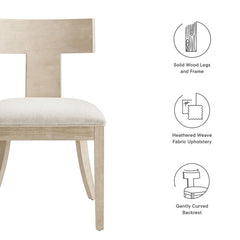 Peregrine Natural/Heathered Weave Ivory Wood and Fabric Upholstered Dining Chairs (Set of 2) - Ornate Home