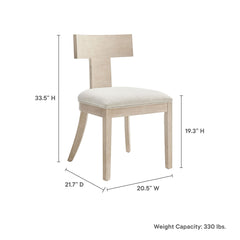 Peregrine Natural/Heathered Weave Ivory Wood and Fabric Upholstered Dining Chairs (Set of 2) - Ornate Home