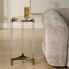 Pereira Bronze Round Acrylic Accent Table - Ornate Home