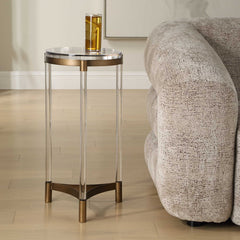 Pereira Bronze Round Acrylic Accent Table - Ornate Home