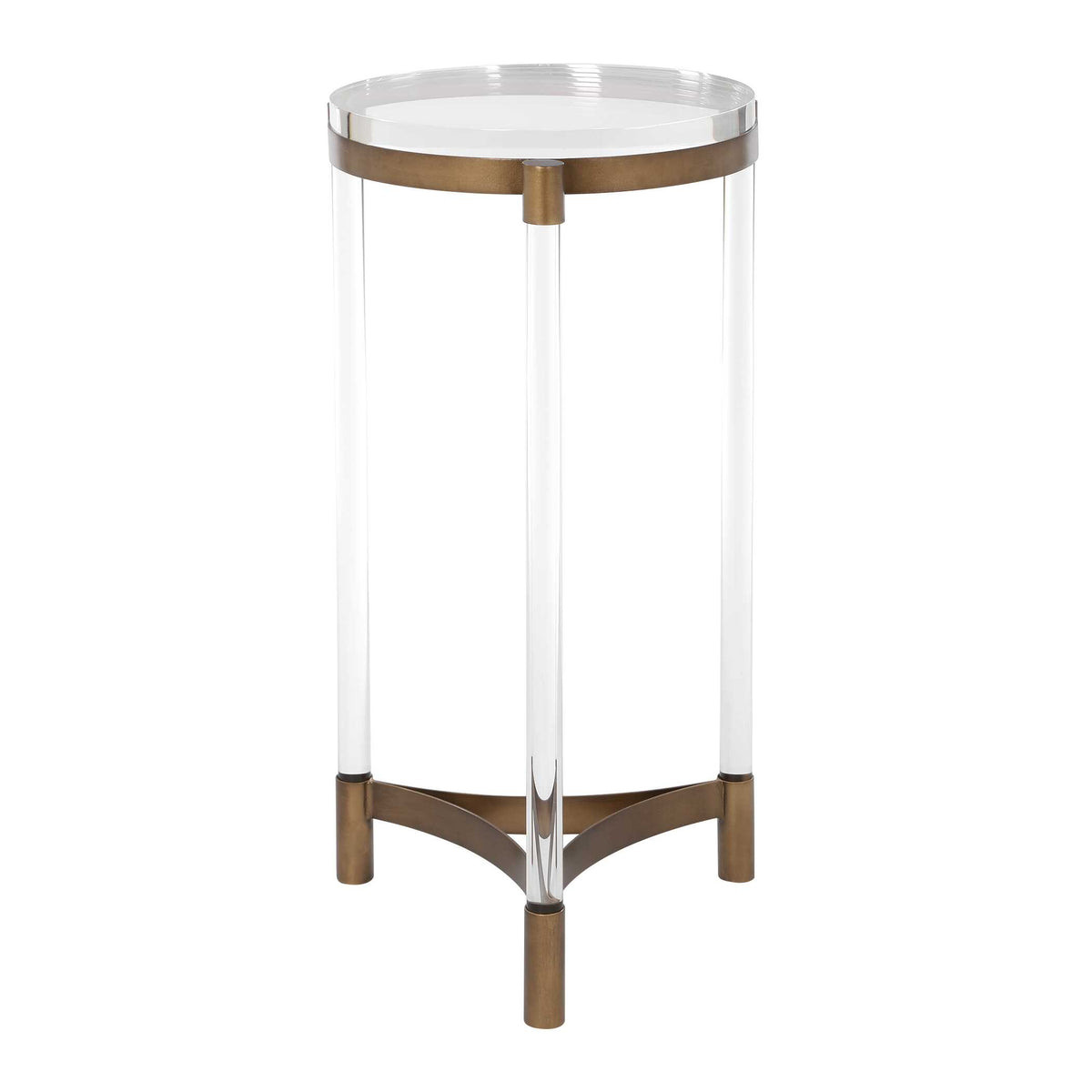 Pereira Bronze Round Acrylic Accent Table - Ornate Home