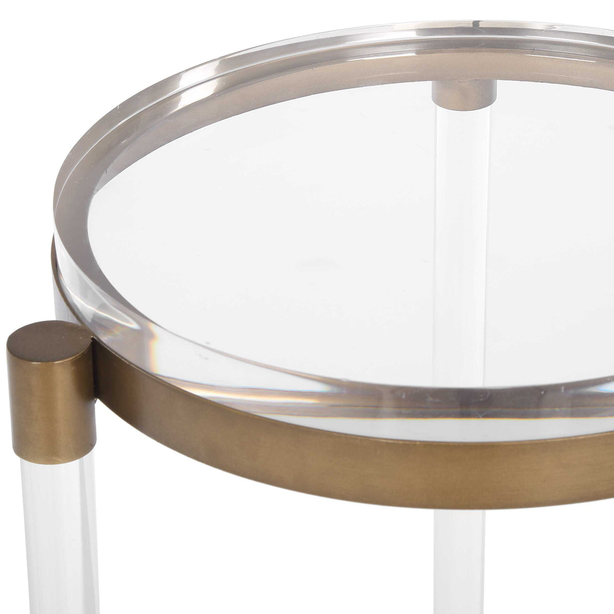 Pereira Bronze Round Acrylic Accent Table - Ornate Home