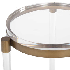 Pereira Bronze Round Acrylic Accent Table - Ornate Home