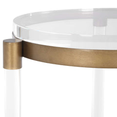 Pereira Bronze Round Acrylic Accent Table - Ornate Home