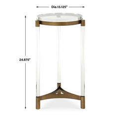 Pereira Bronze Round Acrylic Accent Table - Ornate Home