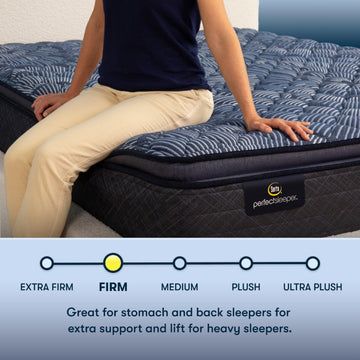 Perfect Sleeper® Blue Cobalt Calm 14.5″ Firm Pillow Top Queen Mattress - Ornate Home
