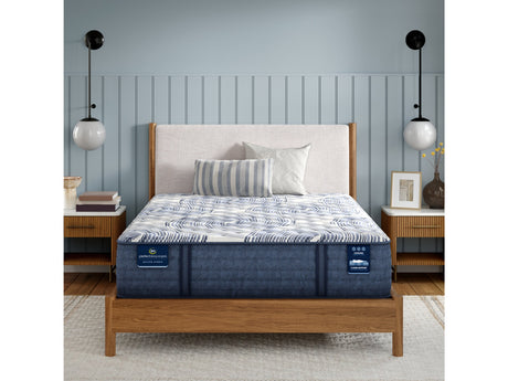 Perfect Sleeper Pro Geneva 13.5" Dark Blue/White Latex Hybrid Queen Firm Mattress - Ornate Home