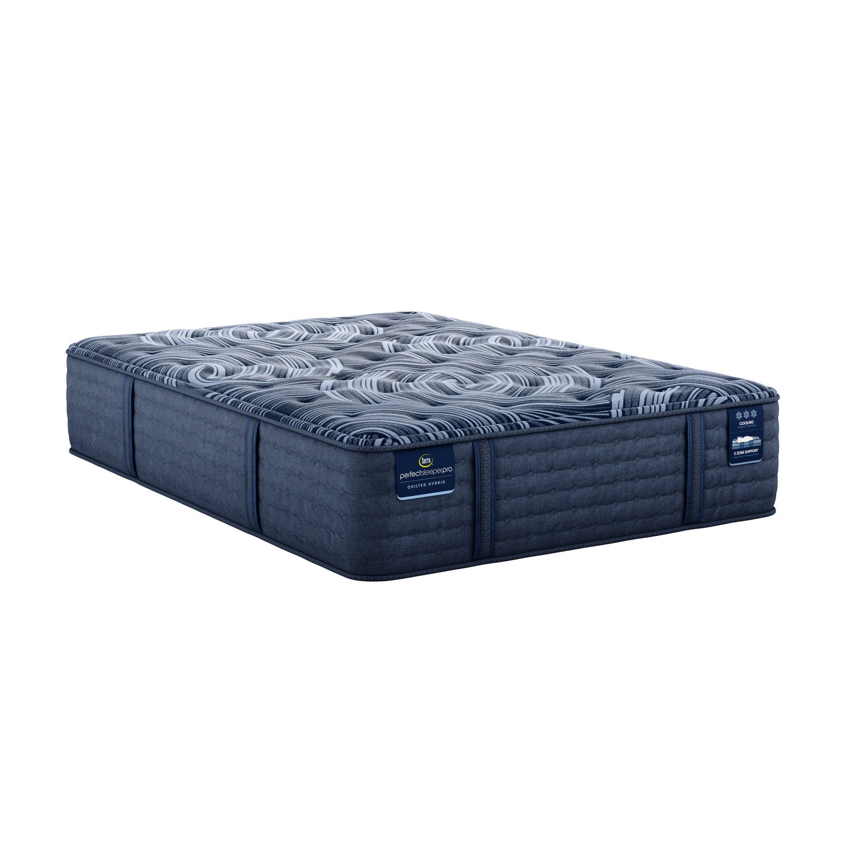 Perfect Sleeper Pro New Paris 15" Dark Blue Latex Hybrid King Medium Mattress - Ornate Home