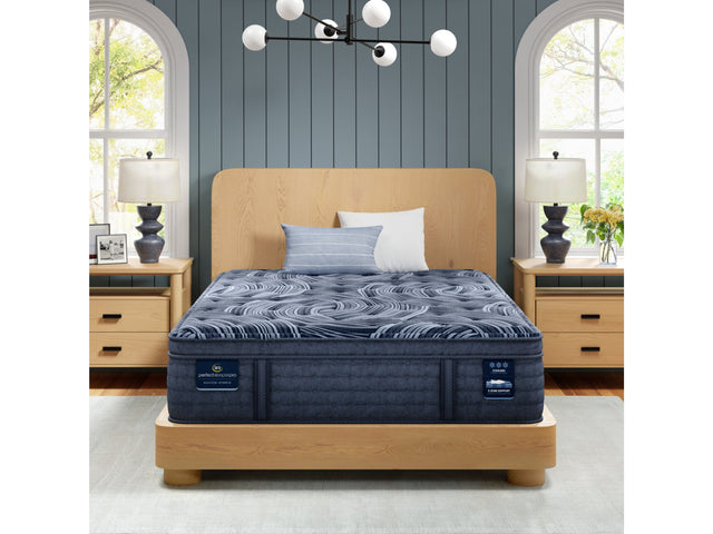 Perfect Sleeper Pro Valais 15" Dark Blue Latex Hybrid California King Plush Pillow Top Mattress - Ornate Home