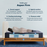 Perfect Sleeper X Aspen 12.5" Dark Blue/Black Hybrid California King Firm Mattress - Ornate Home