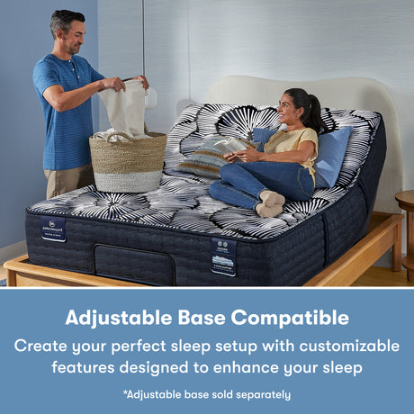 Perfect Sleeper X Excelled 14.25" Dark Blue/Black Hybrid Full Plush Mattress - Ornate Home