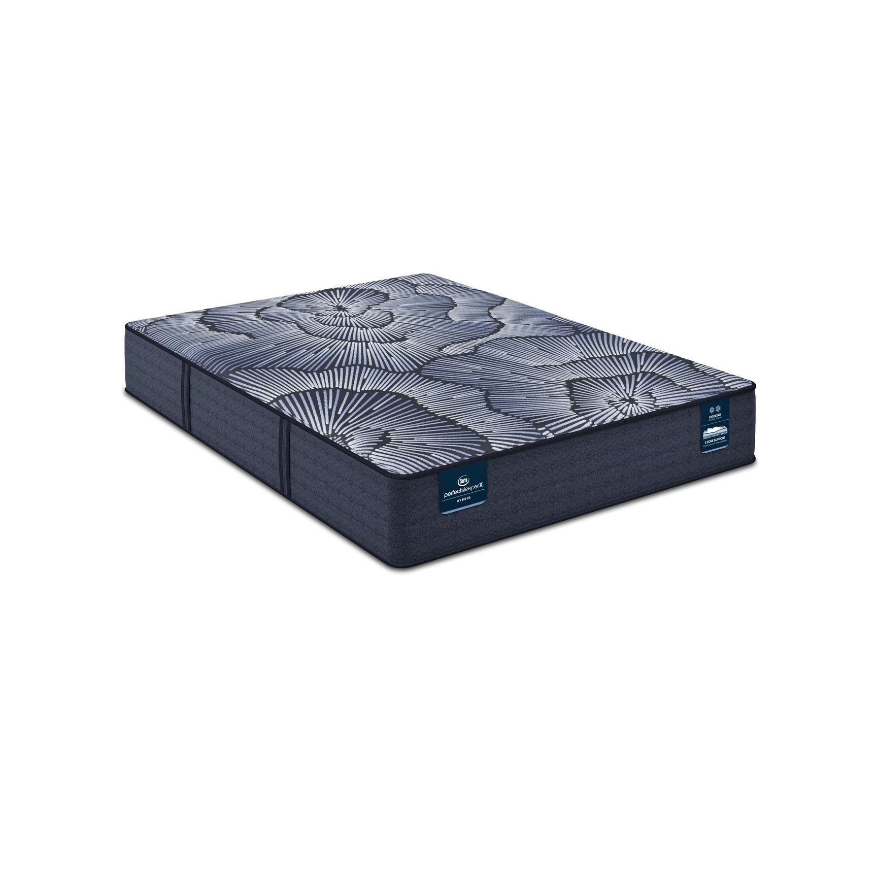 Perfect Sleeper X Kendall 13" Dark Blue/Black Hybrid Cal King Plush Mattress - Ornate Home