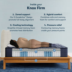 Perfect Sleeper X Knox 13.5" Dark Blue/Black Hybrid California King Firm Mattress - Ornate Home
