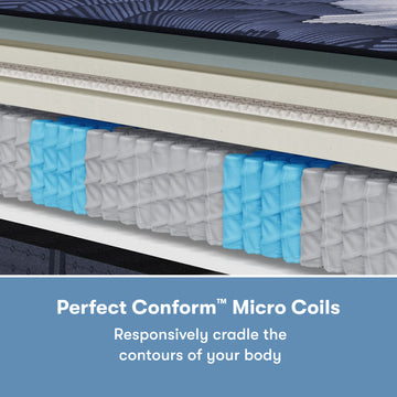 Perfect Sleeper X Prescott 14" Dark Blue/Black Hybrid California King Medium Firm Mattress - Ornate Home