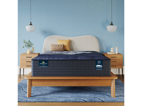 Perfect Sleeper X Prescott 14" Dark Blue/Black Hybrid Queen Plush Mattress - Ornate Home