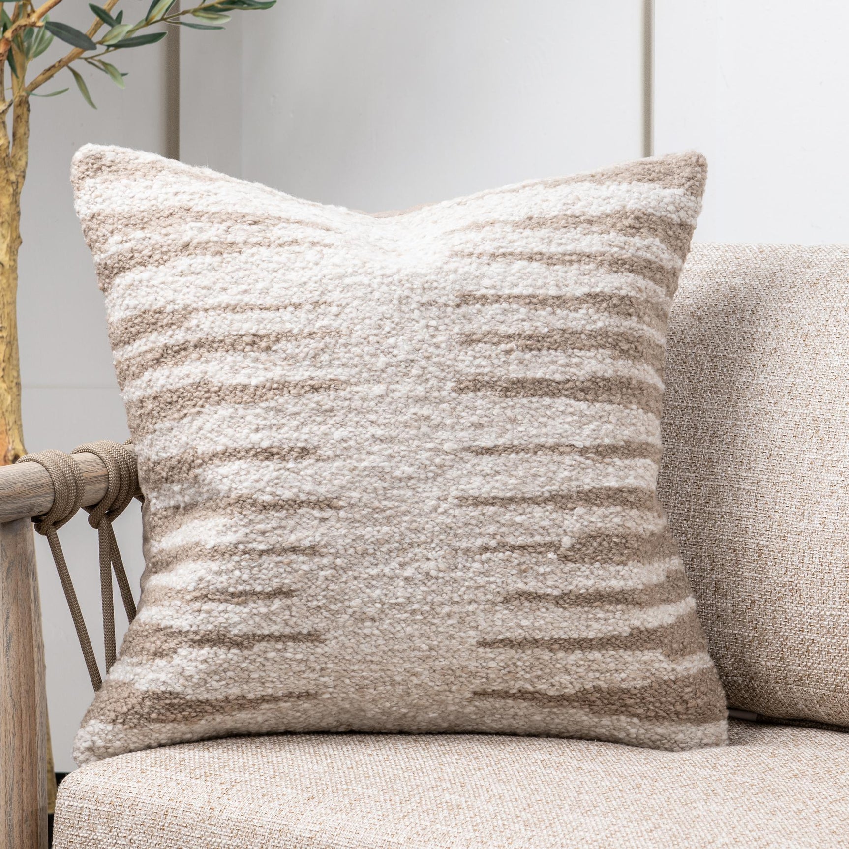 Performance Kiran Natural 22x22 Throw Pillow (Set of 2) - Ornate Home