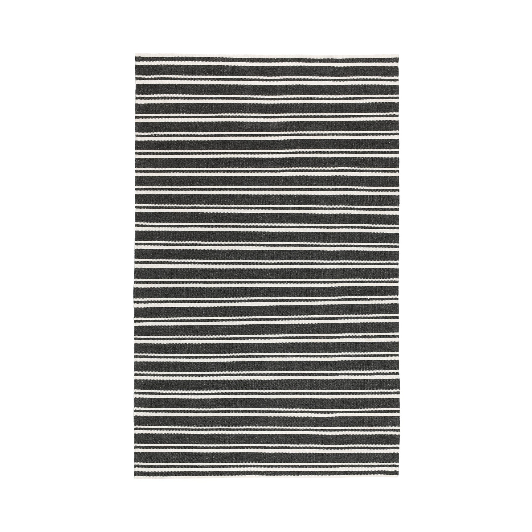 Performance Palma Charcoal/Ivory Stripe Rug - Ornate Home