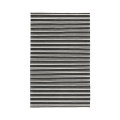 Performance Palma Charcoal/Ivory Stripe Rug - Ornate Home